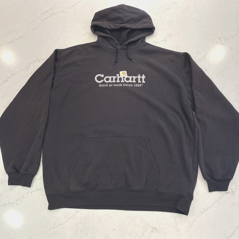 Carhartt 2007 WIP Workwear Hoodie Sweatshirt Mens XXL 2XL Tall 2XLT Faded Black